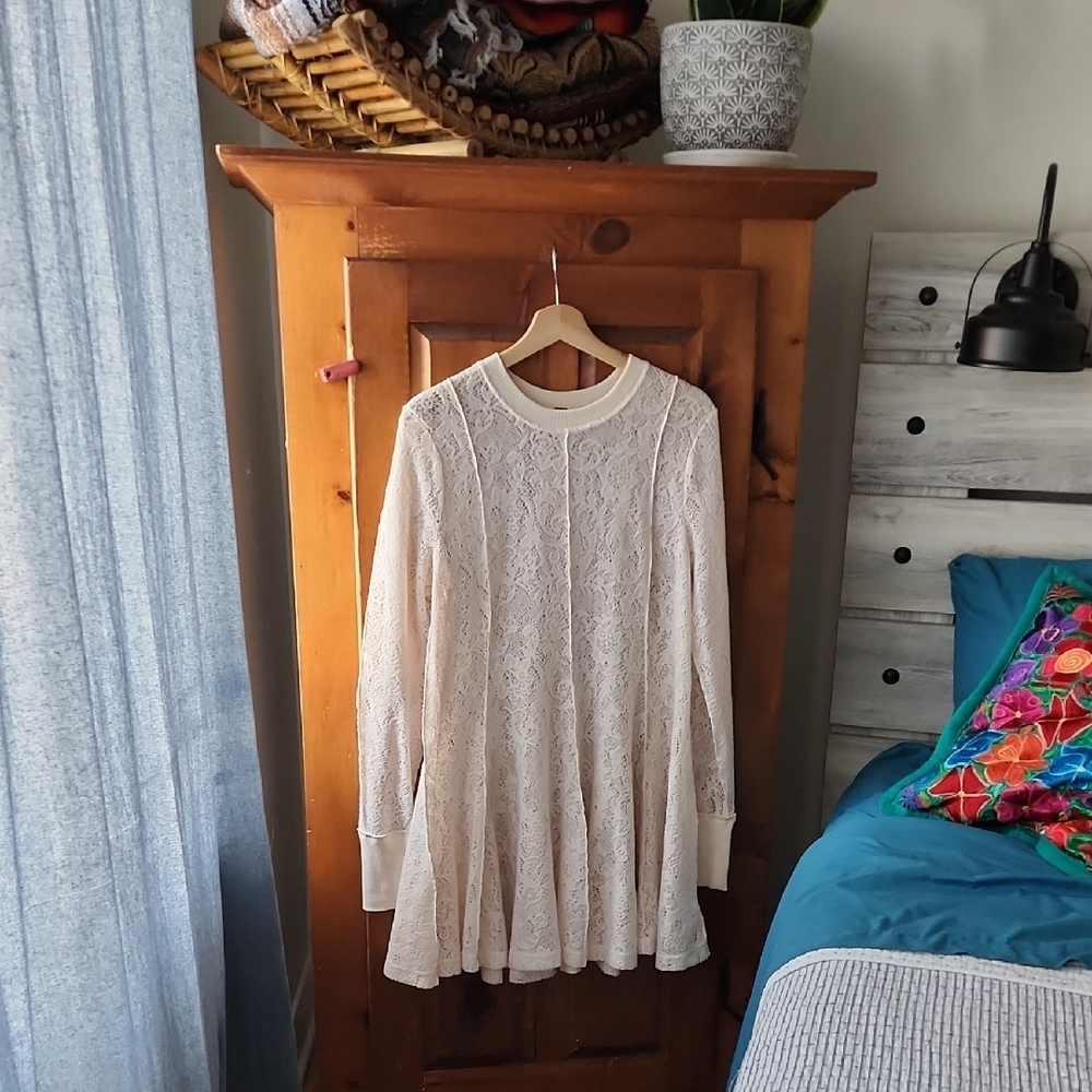 Free People Cream Lace Dress